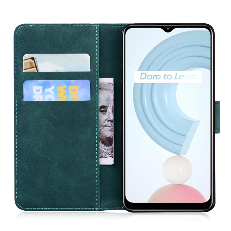 For OPPO Realme C21 Tiger Embossing Pattern Horizontal Flip Leather Case with Holder & Card Slots & Wallet