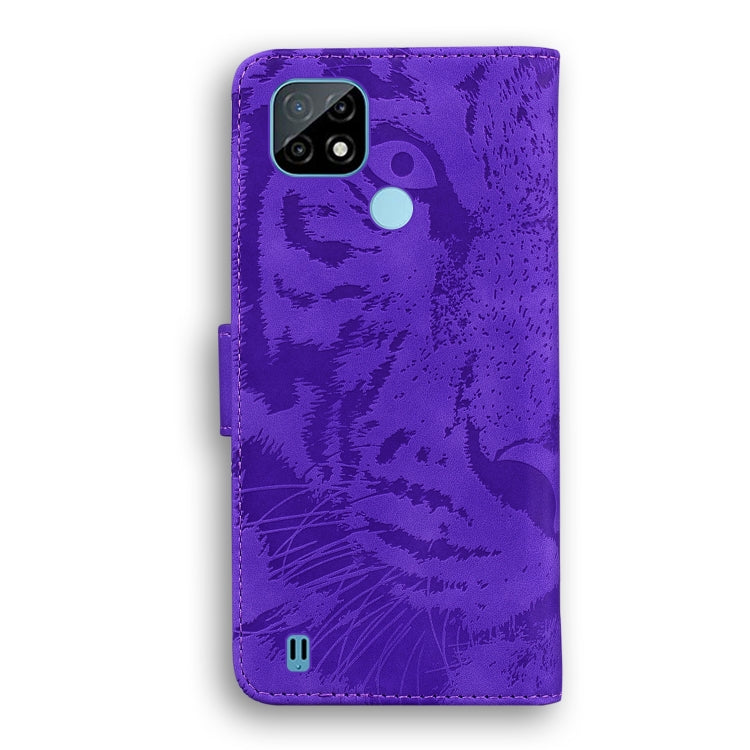 For OPPO Realme C21 Tiger Embossing Pattern Horizontal Flip Leather Case with Holder & Card Slots & Wallet