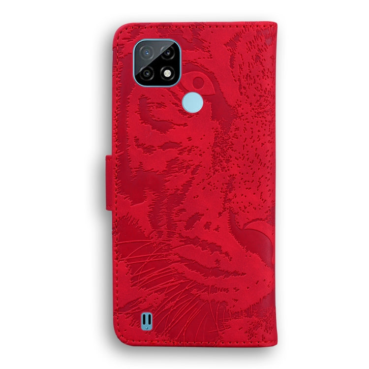 For OPPO Realme C21 Tiger Embossing Pattern Horizontal Flip Leather Case with Holder & Card Slots & Wallet