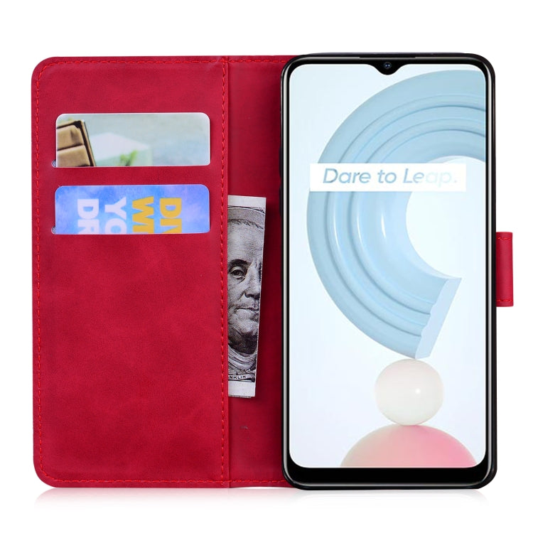 For OPPO Realme C21 Tiger Embossing Pattern Horizontal Flip Leather Case with Holder & Card Slots & Wallet