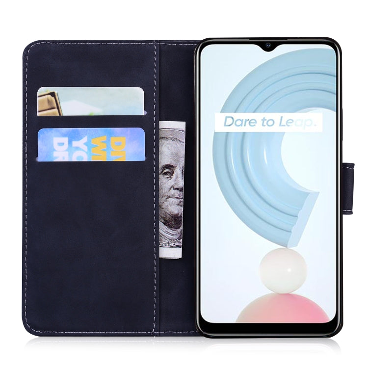 For OPPO Realme C21 Tiger Embossing Pattern Horizontal Flip Leather Case with Holder & Card Slots & Wallet