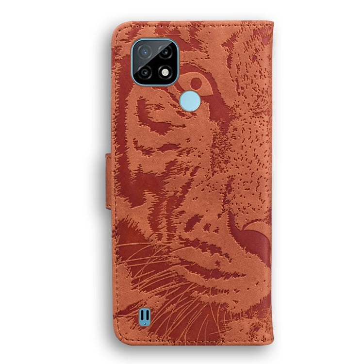 For OPPO Realme C21 Tiger Embossing Pattern Horizontal Flip Leather Case with Holder & Card Slots & Wallet