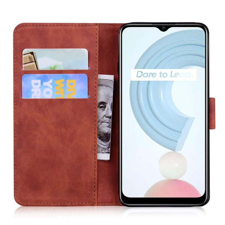 For OPPO Realme C21 Tiger Embossing Pattern Horizontal Flip Leather Case with Holder & Card Slots & Wallet