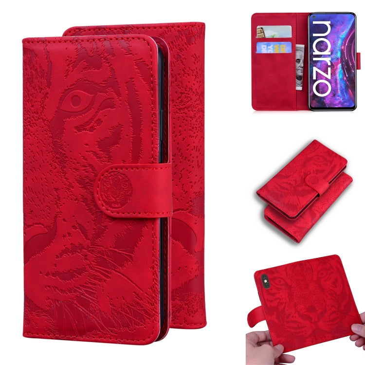 For OPPO Realme V5 5G Tiger Embossing Pattern Horizontal Flip Leather Case with Holder & Card Slots & Wallet