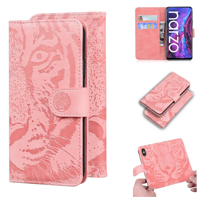 For OPPO Realme V5 5G Tiger Embossing Pattern Horizontal Flip Leather Case with Holder & Card Slots & Wallet