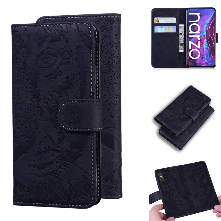 For OPPO Realme V5 5G Tiger Embossing Pattern Horizontal Flip Leather Case with Holder & Card Slots & Wallet