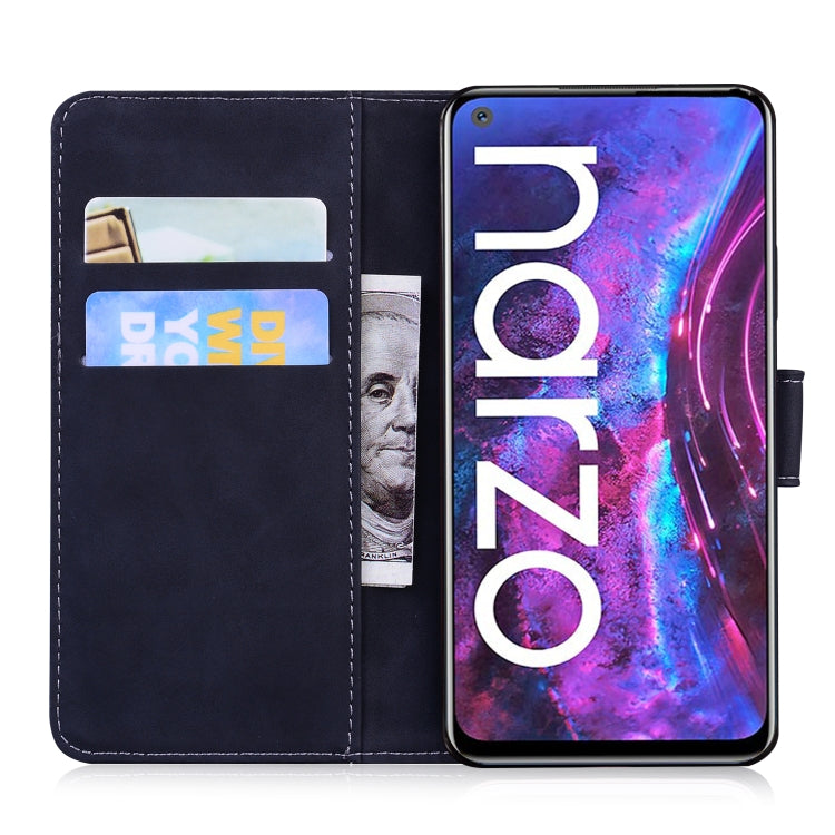 For OPPO Realme V5 5G Tiger Embossing Pattern Horizontal Flip Leather Case with Holder & Card Slots & Wallet