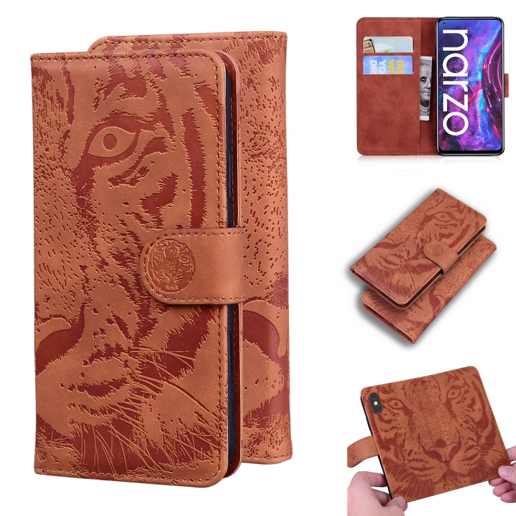 For OPPO Realme V5 5G Tiger Embossing Pattern Horizontal Flip Leather Case with Holder & Card Slots & Wallet