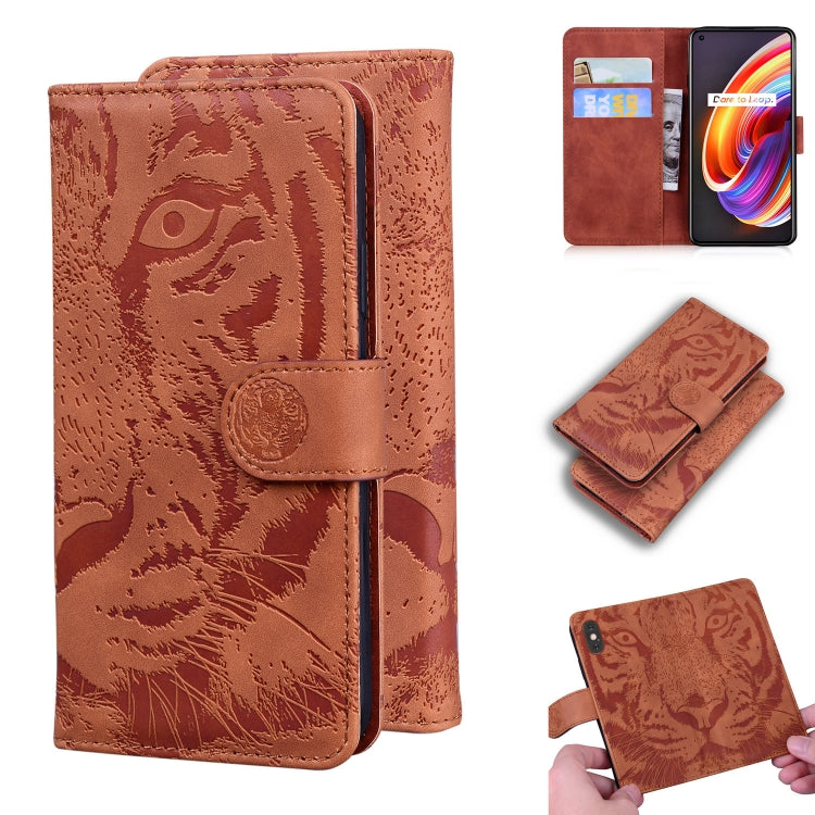 For OPPO Realme X7 Pro 5G Tiger Embossing Pattern Horizontal Flip Leather Case with Holder & Card Slots & Wallet