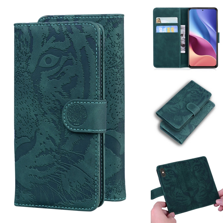 For Xiaomi Redmi K40 / K40 Pro / Poco F3 Tiger Embossing Pattern Horizontal Flip Leather Case with Holder & Card Slots & Wallet