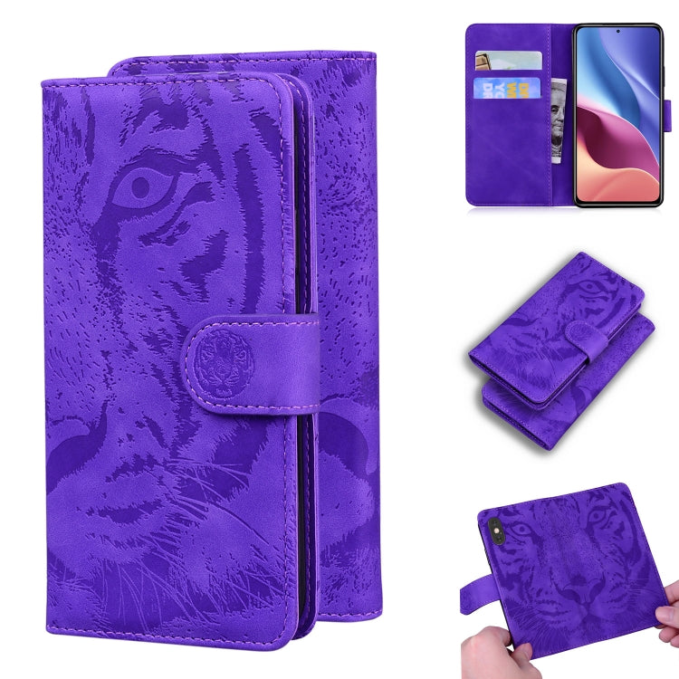 For Xiaomi Redmi K40 / K40 Pro / Poco F3 Tiger Embossing Pattern Horizontal Flip Leather Case with Holder & Card Slots & Wallet