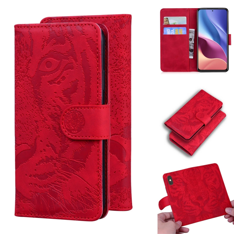 For Xiaomi Redmi K40 / K40 Pro / Poco F3 Tiger Embossing Pattern Horizontal Flip Leather Case with Holder & Card Slots & Wallet