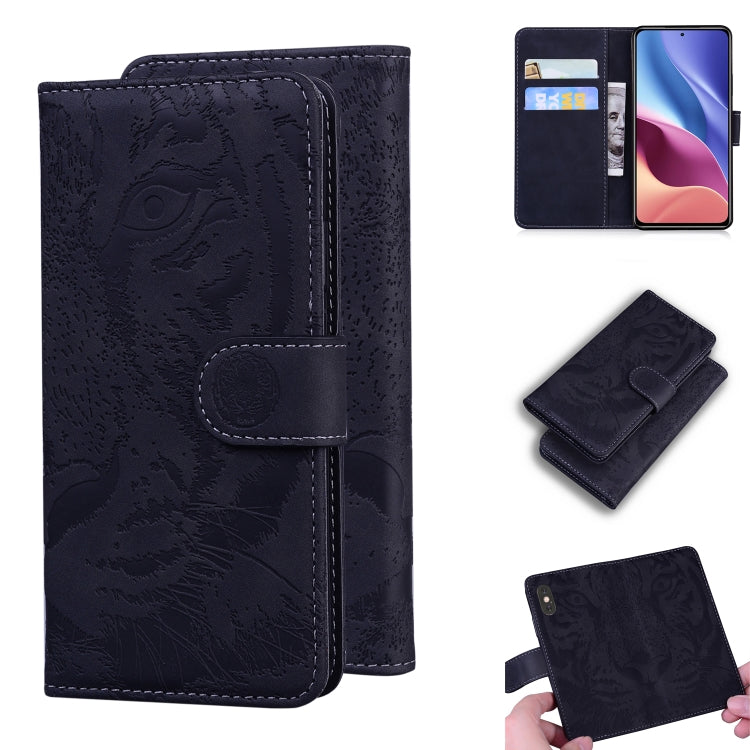 For Xiaomi Redmi K40 / K40 Pro / Poco F3 Tiger Embossing Pattern Horizontal Flip Leather Case with Holder & Card Slots & Wallet