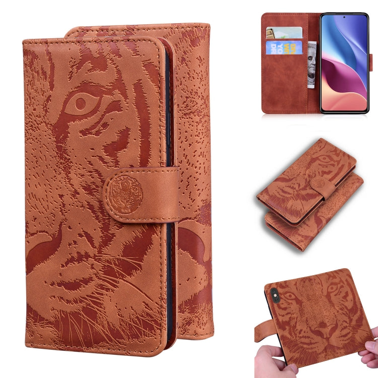 For Xiaomi Redmi K40 / K40 Pro / Poco F3 Tiger Embossing Pattern Horizontal Flip Leather Case with Holder & Card Slots & Wallet