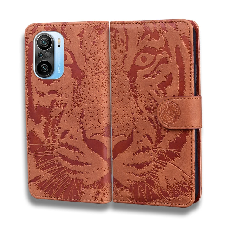 For Xiaomi Redmi K40 / K40 Pro / Poco F3 Tiger Embossing Pattern Horizontal Flip Leather Case with Holder & Card Slots & Wallet