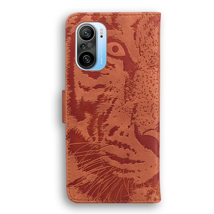 For Xiaomi Redmi K40 / K40 Pro / Poco F3 Tiger Embossing Pattern Horizontal Flip Leather Case with Holder & Card Slots & Wallet