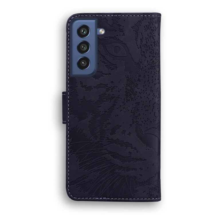 For Samsung Galaxy S21 FE Tiger Embossing Pattern Horizontal Flip Leather Case with Holder & Card Slots & Wallet