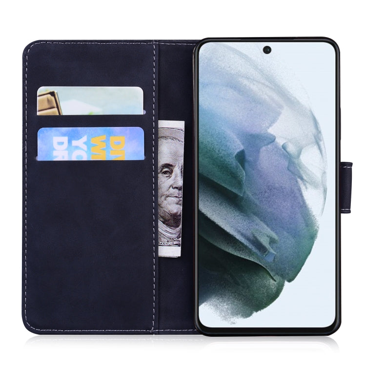 For Samsung Galaxy S21 FE Tiger Embossing Pattern Horizontal Flip Leather Case with Holder & Card Slots & Wallet