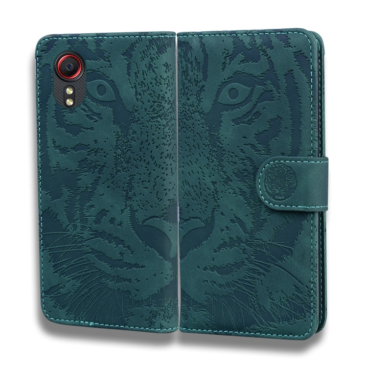 For Samsung Galaxy Xcover 5 Tiger Embossing Pattern Horizontal Flip Leather Case with Holder & Card Slots & Wallet