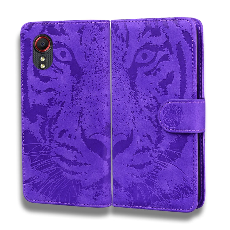 For Samsung Galaxy Xcover 5 Tiger Embossing Pattern Horizontal Flip Leather Case with Holder & Card Slots & Wallet