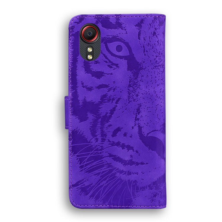 For Samsung Galaxy Xcover 5 Tiger Embossing Pattern Horizontal Flip Leather Case with Holder & Card Slots & Wallet