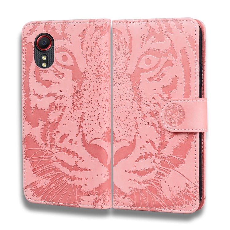For Samsung Galaxy Xcover 5 Tiger Embossing Pattern Horizontal Flip Leather Case with Holder & Card Slots & Wallet