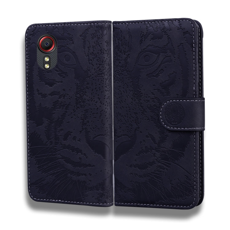 For Samsung Galaxy Xcover 5 Tiger Embossing Pattern Horizontal Flip Leather Case with Holder & Card Slots & Wallet
