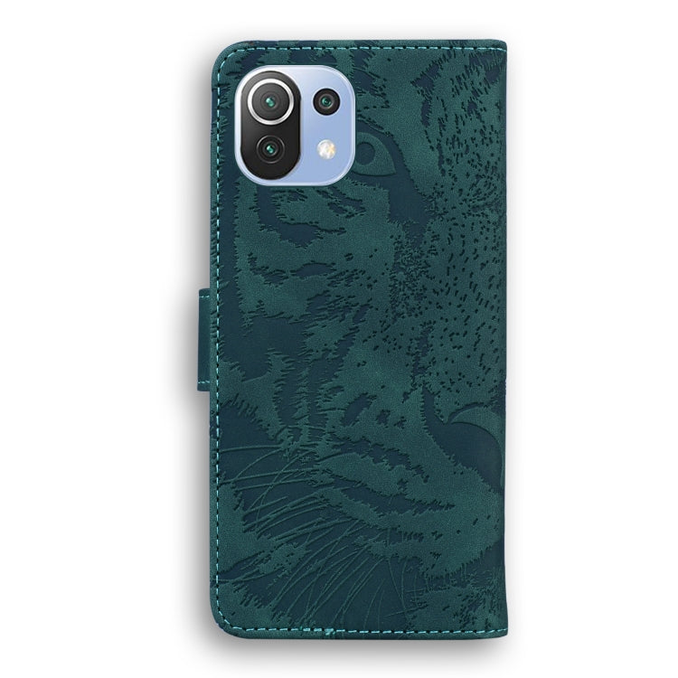 For Xiaomi Mi 11 Lite Tiger Embossing Pattern Horizontal Flip Leather Case with Holder & Card Slots & Wallet