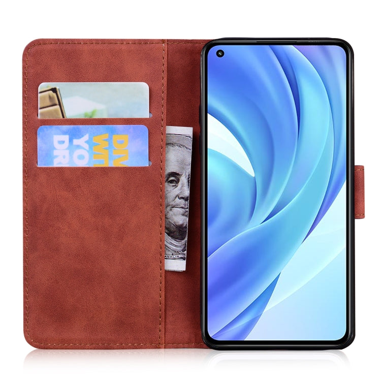 For Xiaomi Mi 11 Lite Tiger Embossing Pattern Horizontal Flip Leather Case with Holder & Card Slots & Wallet