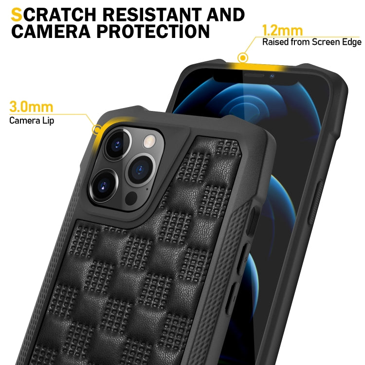 For iPhone 12 Pro Max 3D Embossed PU + PC + TPU Skidproof Shockproof Case