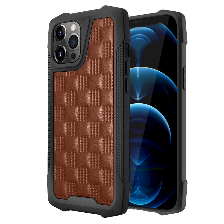 For iPhone 12 / 12 Pro 3D Embossed PU + PC + TPU Skidproof Shockproof Case