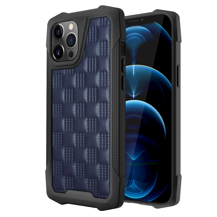 For iPhone 12 / 12 Pro 3D Embossed PU + PC + TPU Skidproof Shockproof Case