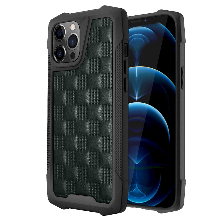 For iPhone 12 / 12 Pro 3D Embossed PU + PC + TPU Skidproof Shockproof Case
