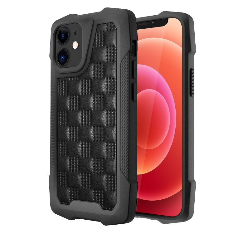 For iPhone 12 mini 3D Embossed PU + PC + TPU Skidproof Shockproof Case