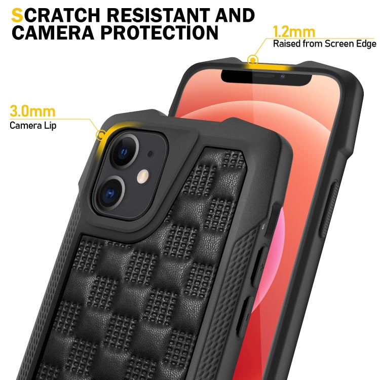 For iPhone 12 mini 3D Embossed PU + PC + TPU Skidproof Shockproof Case