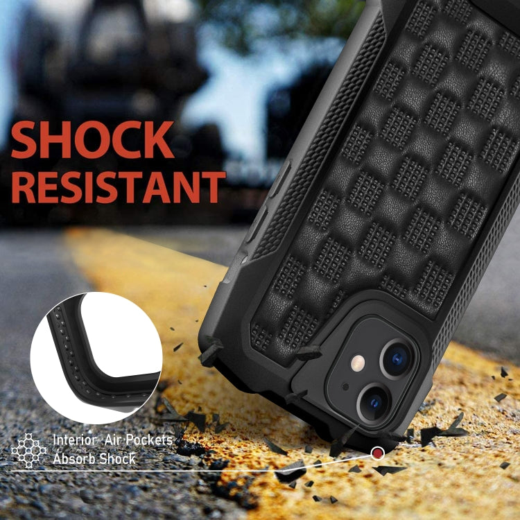 For iPhone 12 mini 3D Embossed PU + PC + TPU Skidproof Shockproof Case
