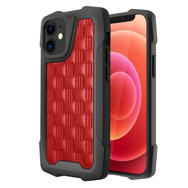 For iPhone 12 mini 3D Embossed PU + PC + TPU Skidproof Shockproof Case