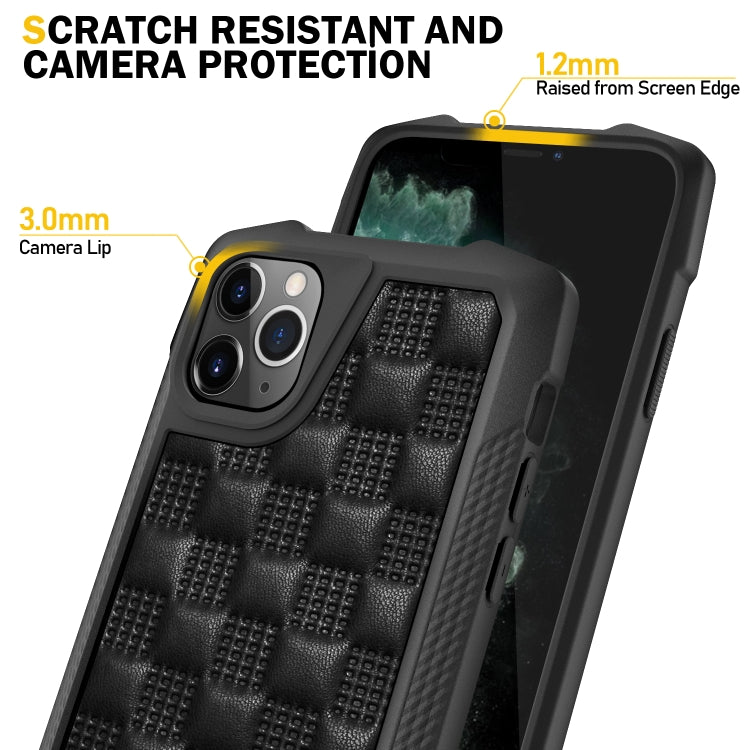For iPhone 11 Pro Max 3D Embossed PU + PC + TPU Skidproof Shockproof Case