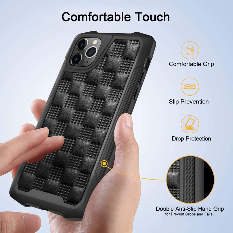 For iPhone 11 Pro 3D Embossed PU + PC + TPU Skidproof Shockproof Case