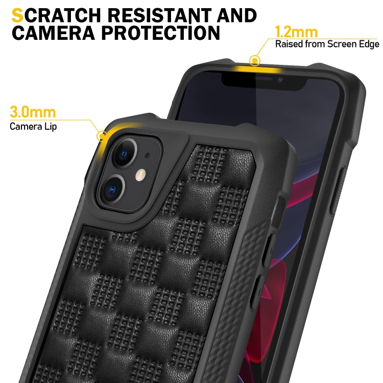 For iPhone 11 3D Embossed PU + PC + TPU Skidproof Shockproof Case