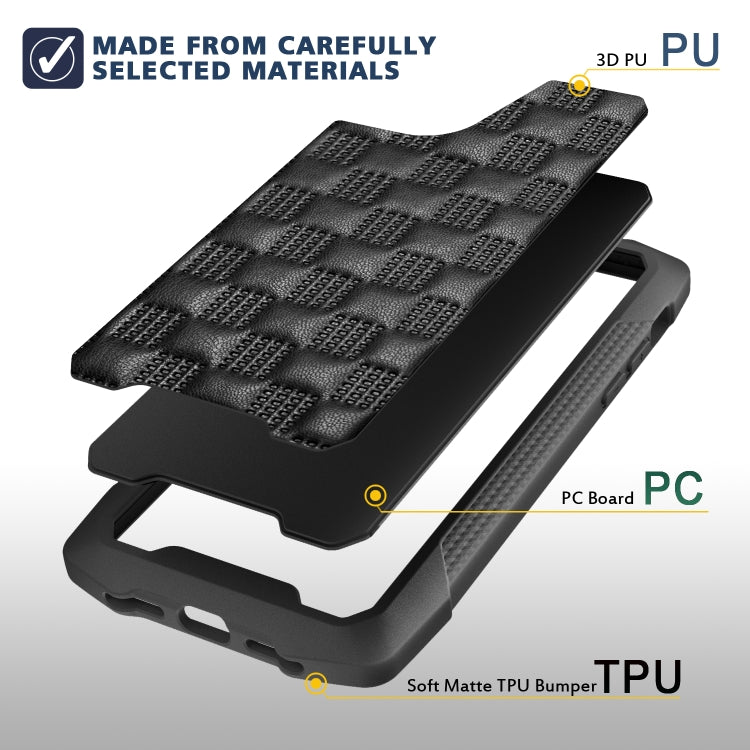 For iPhone 11 3D Embossed PU + PC + TPU Skidproof Shockproof Case