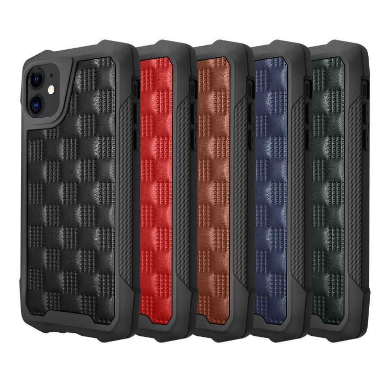 For iPhone 11 3D Embossed PU + PC + TPU Skidproof Shockproof Case
