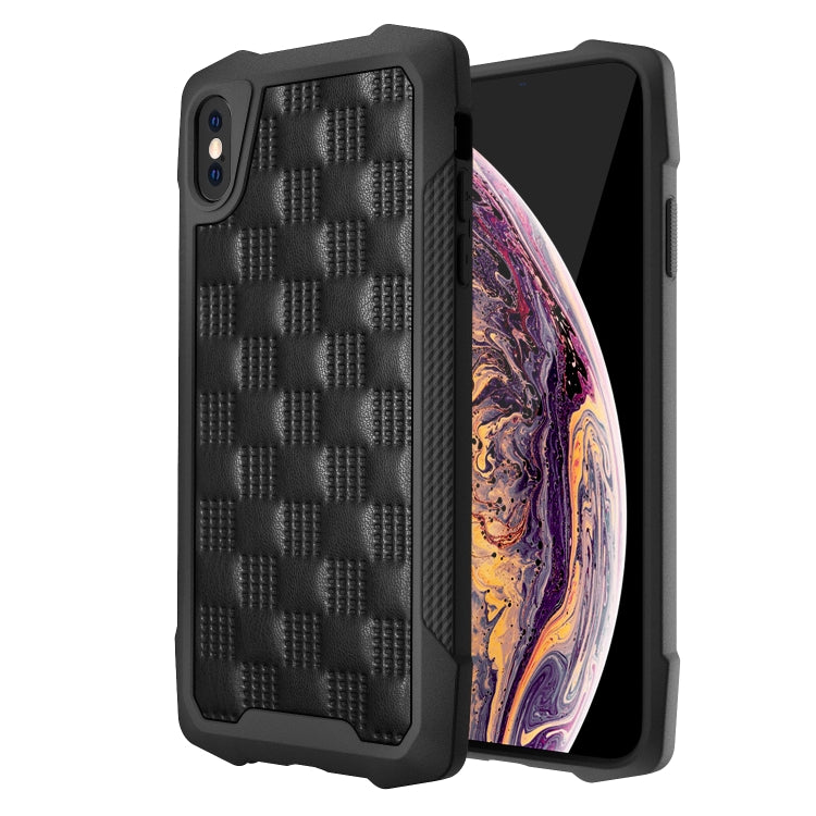 For iPhone XS Max 3D Embossed PU + PC + TPU Skidproof Shockproof Case