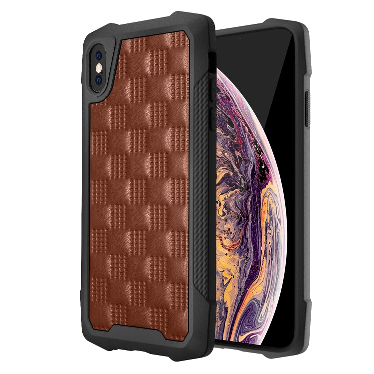 For iPhone XS Max 3D Embossed PU + PC + TPU Skidproof Shockproof Case