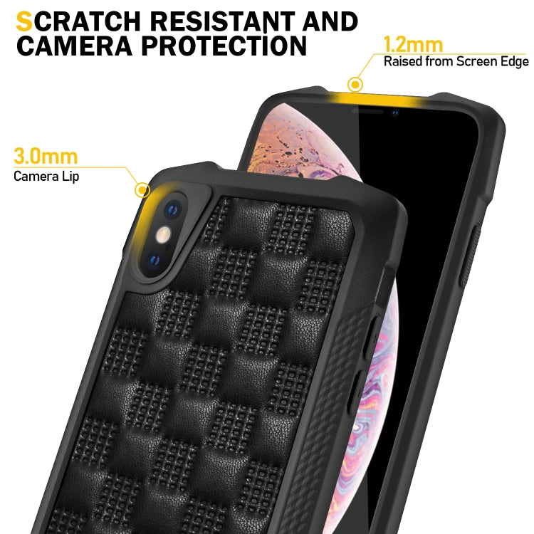 For iPhone XS Max 3D Embossed PU + PC + TPU Skidproof Shockproof Case