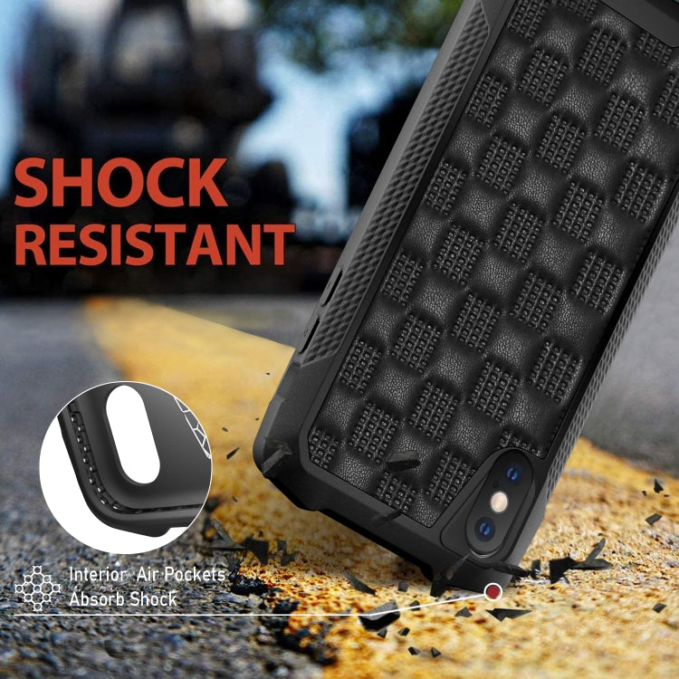 For iPhone XS Max 3D Embossed PU + PC + TPU Skidproof Shockproof Case
