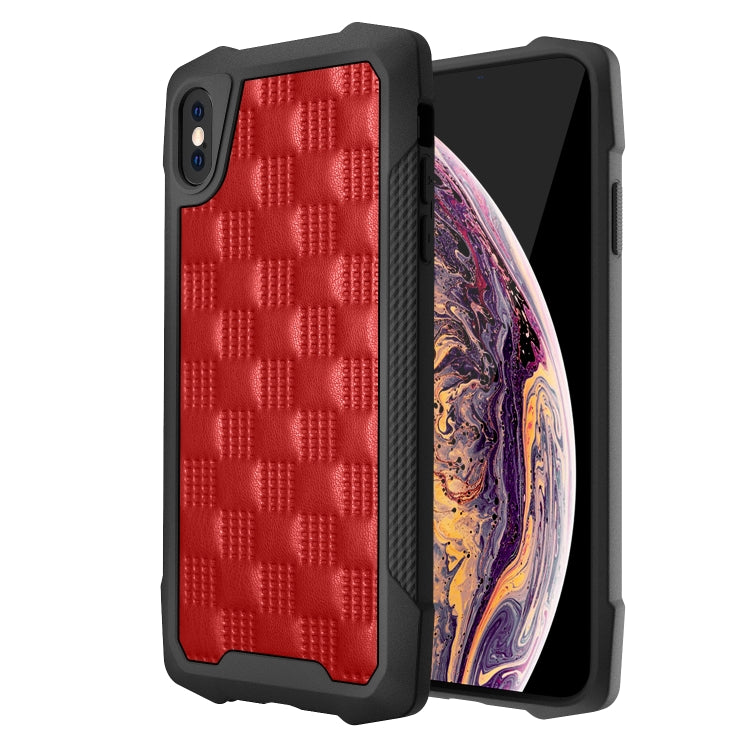 For iPhone XS Max 3D Embossed PU + PC + TPU Skidproof Shockproof Case