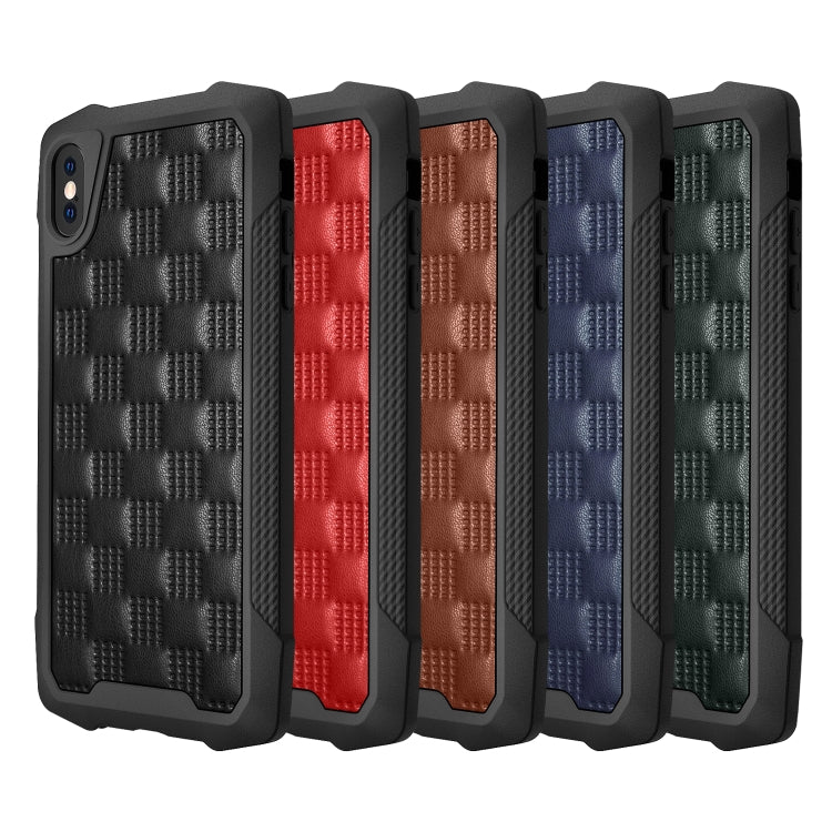 For iPhone XS Max 3D Embossed PU + PC + TPU Skidproof Shockproof Case