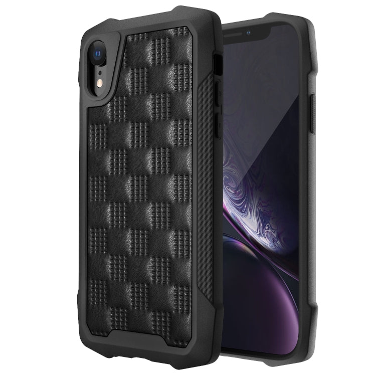 For iPhone XR 3D Embossed PU + PC + TPU Skidproof Shockproof Case