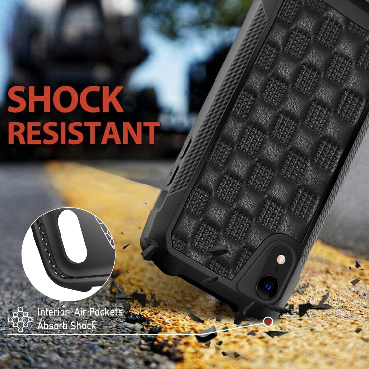 For iPhone XR 3D Embossed PU + PC + TPU Skidproof Shockproof Case